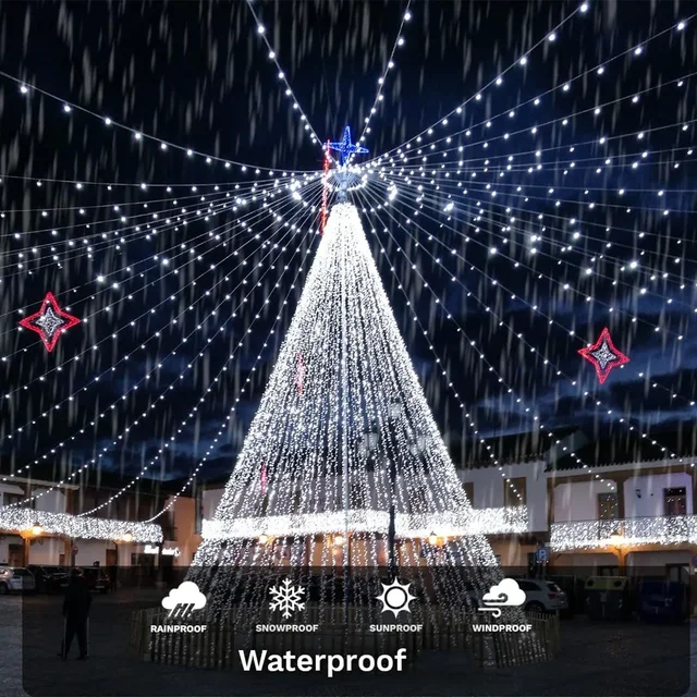 39ft LED Solar Light 100 Lights Outdoor Waterproof Fairy Garland Lights Christmas Party Halloween Decorations Solar Lights 5