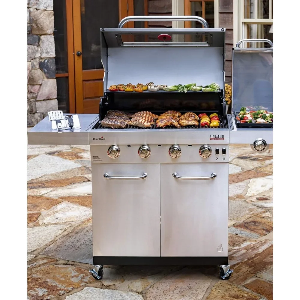 Signature TRU-Infrared 4-Burner Cabinet-Style Windowed Gas Grill, firepit  bbq 22.5 x 58.8 x 47.2 inches