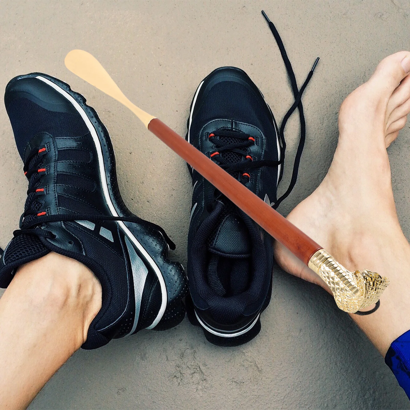 Shoe Horn Extra Long Handle Zinc Alloy Wood Shoehorn For Adults Portable Travel Shoe Helper Home Boot