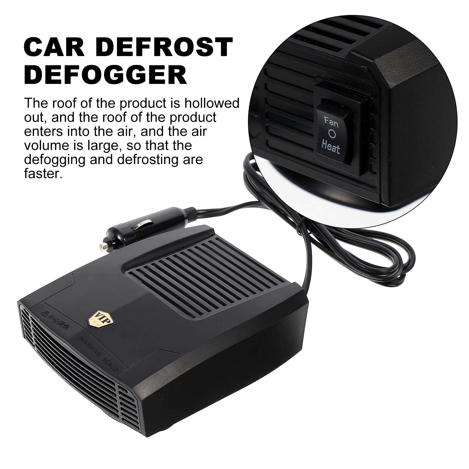 

Compact ABS Car Heater Fan for Defrosting Demisting Windows Vehicle Winter Warmer Portable Quick Heating Frost Removal Strong