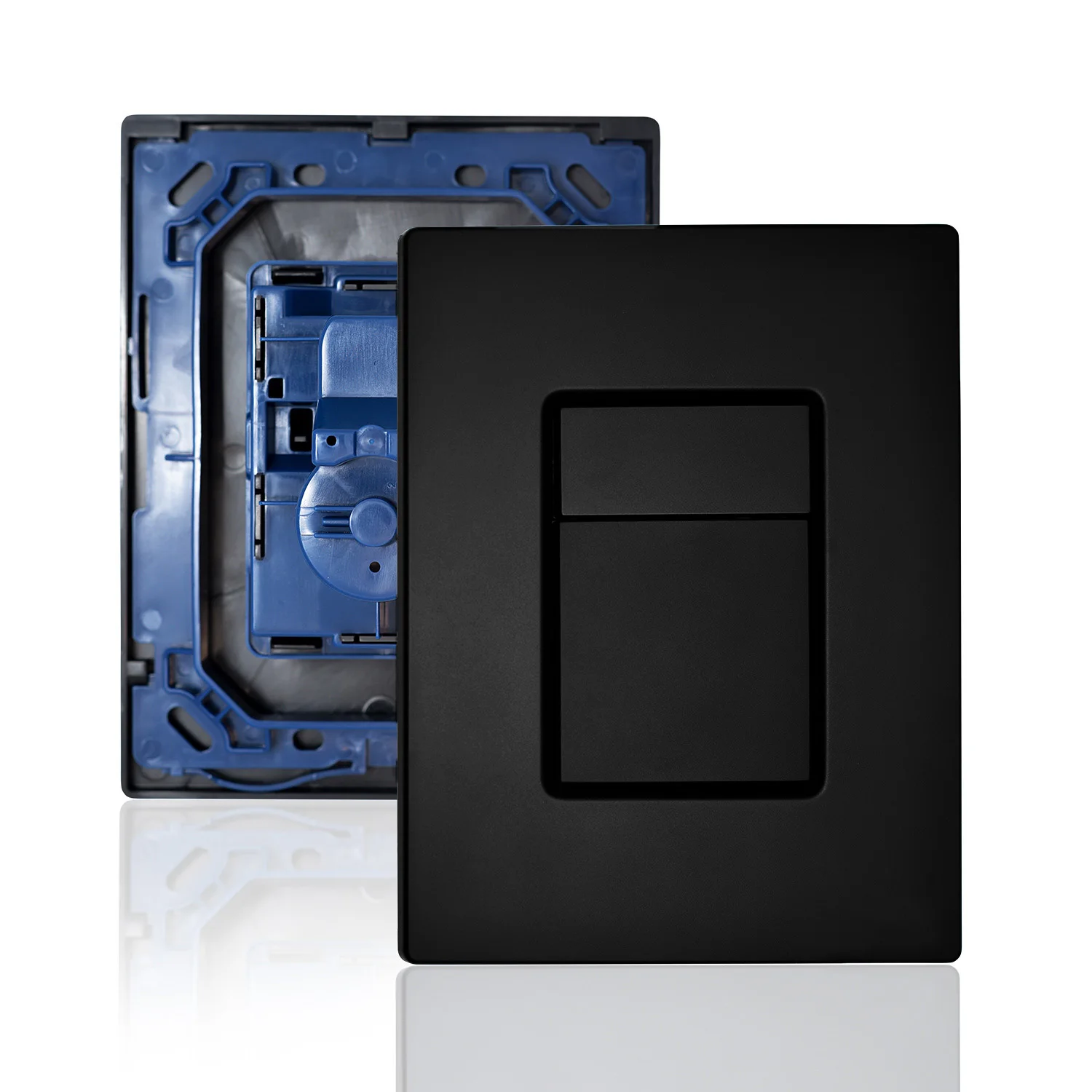 

Приводная пластина с двойным смывом для скрытых бачка, матовый черный, совместимая с запасными частями для настенных баков Grohe