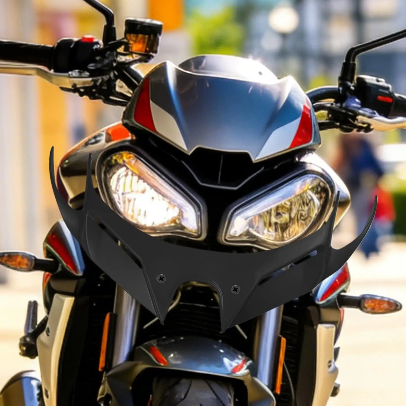 Front Fairing Winglet Aerodynamic Beak Nose Cone Extension Motorcycle Front Fairing Winglet For Street Riding Performance