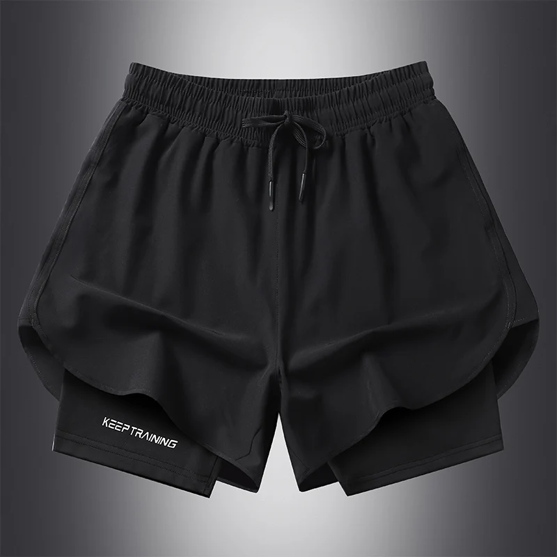 Pantaloncini da corsa mimetici Pantaloncini sportivi da palestra da uomo 2 in 1 Allenamento ad asciugatura rapida Allenamento Palestra Fitness Pantaloni corti da jogging Pantaloncini da uomo estivi