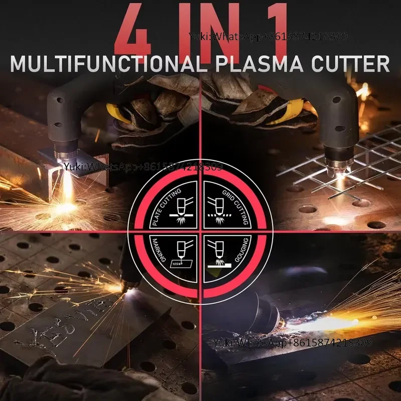 YEESTECH CUT-55DS NHF PLUS 55Amp 220V Non-HF Non-Touch Plasma Cutter 4-in-1 Functions (Plate Grid Gouging Marking) New