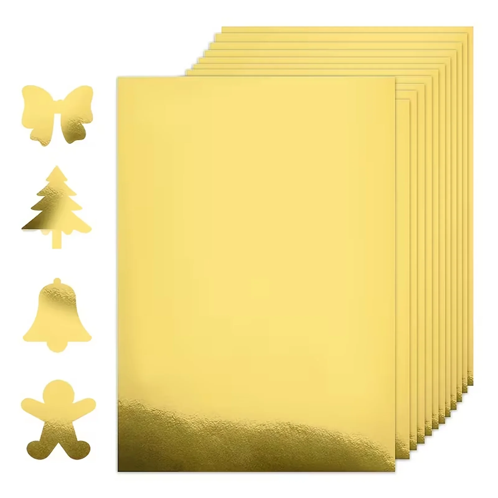 10/20 Pcs A4 Shiny Cardstock Gold Foil Mirror Paper 250gsm/92lb Golden Cardstock For DIY Projects Crafts Weddings Card Making