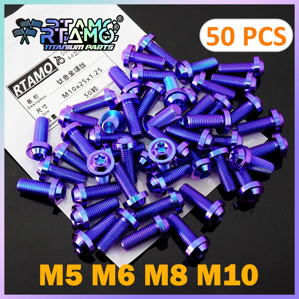 RTAMO Titanium Bolt M5 M6 M8 M10 Whole Sale Screw for Ride Bicycle Motorbike Modification Fastener