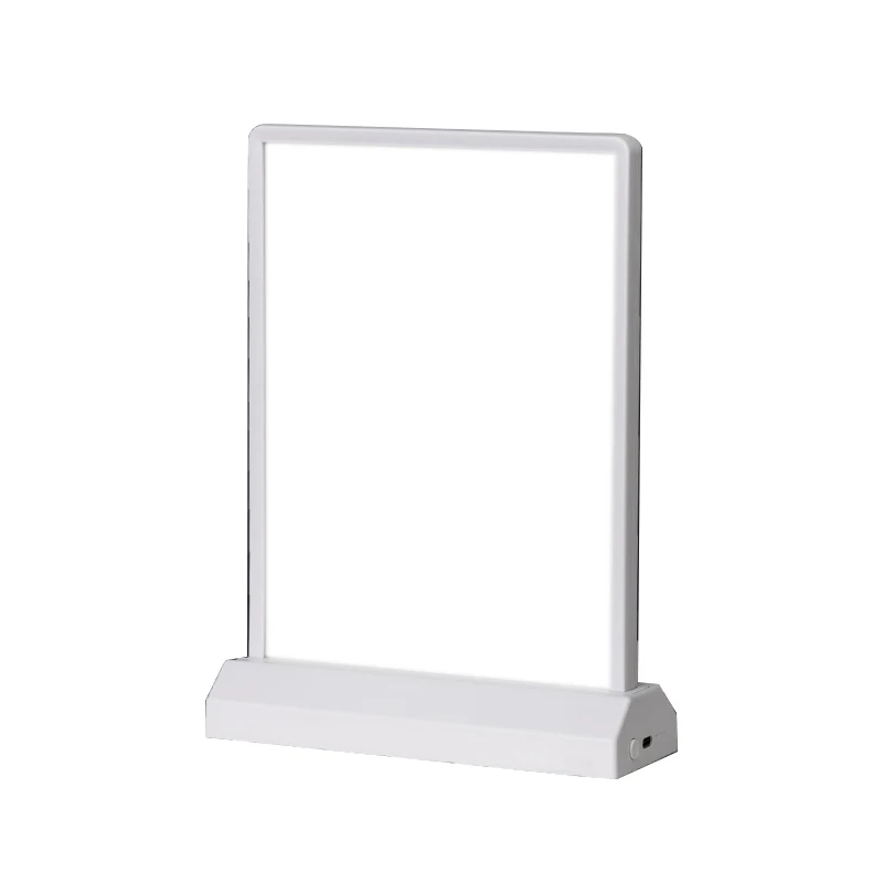 Ricaricabile A4 Desktop pubblicità Light Box Dimmer acrilico lampeggiante Led Light Table Menu ristorante Card Display Holder Stand