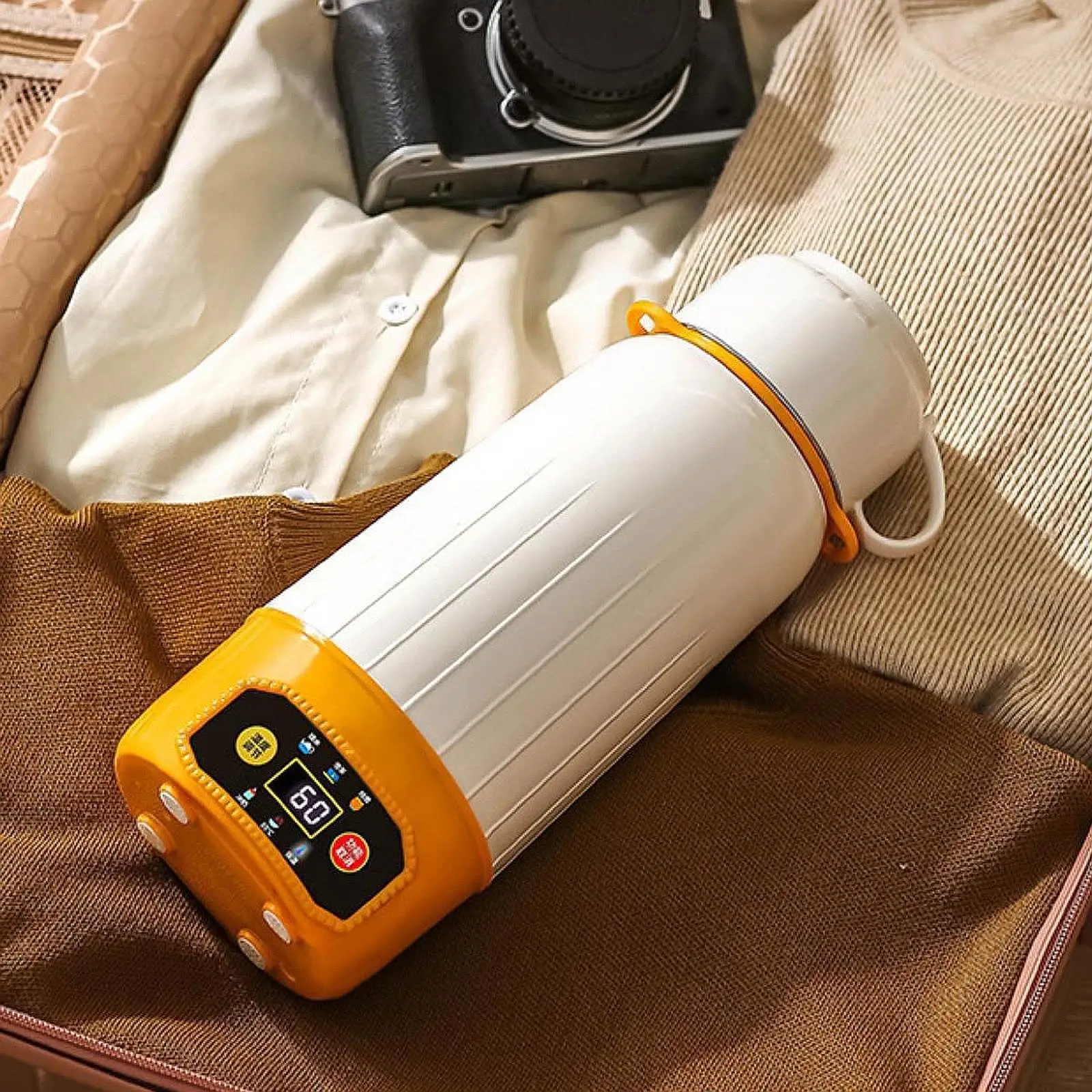 

Car Heating Cup LED Digital Display Water Heater for Road Trips Camping Home