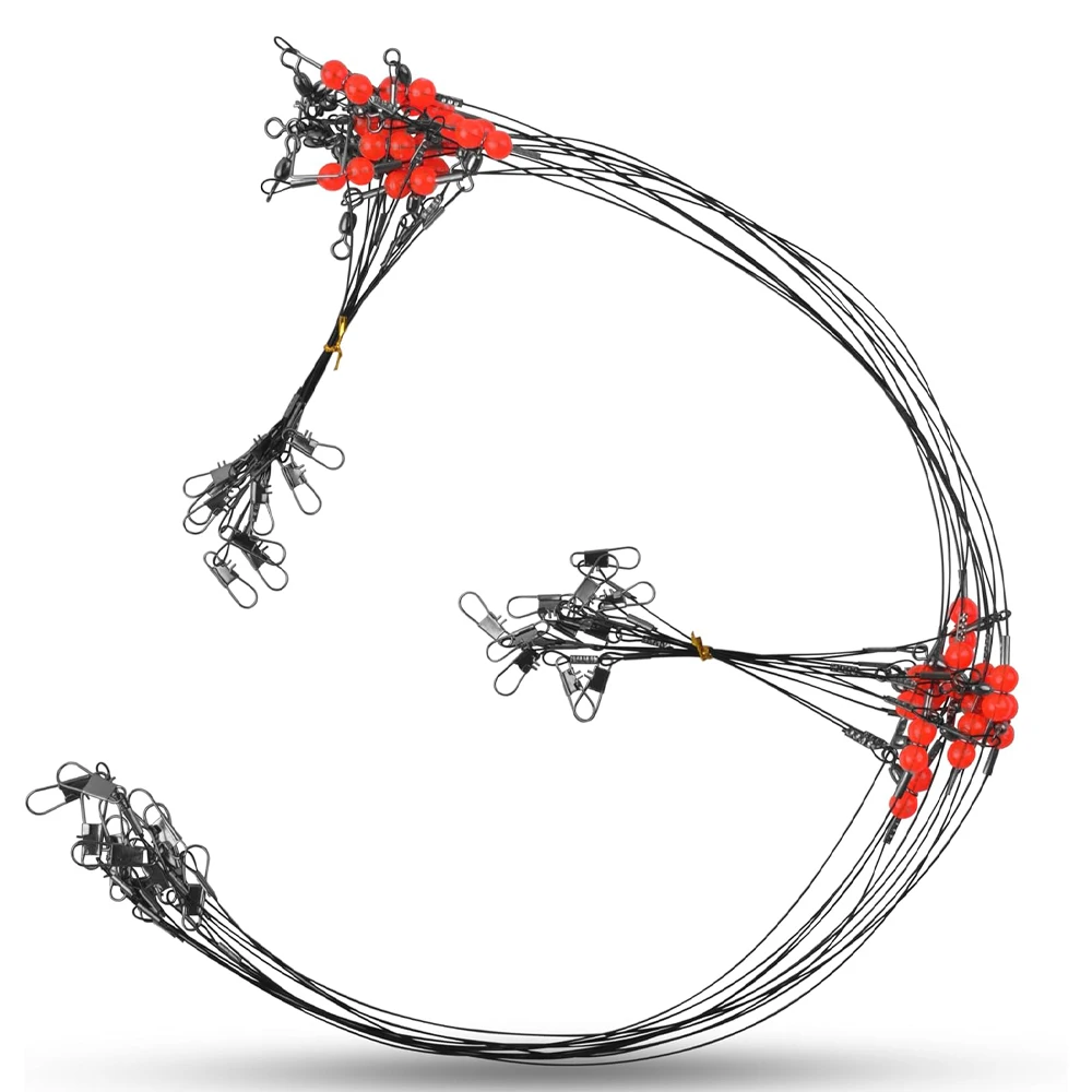 12Pcs Fishing Leaders Saltwater Tackle Surf Fishing Rigs Steel Wire Leader for Bottom Rig Catfishing rigs Fishing Connector