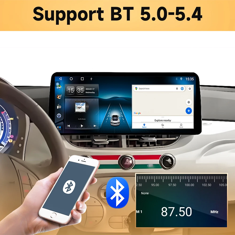Car Radio For Ford Fiesta MK6 MK7 2009-2016 Android 16 Auto 12.3 inch head unit Multimedia Video Player wireless Carplay QLED BT
