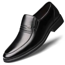 Sapatos oxfords de couro masculino, moda casual de negócios, marrom, preto, vestido