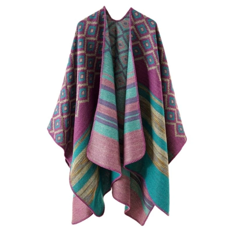 Bohemian Capes Shawl Sweater Pashmina Poncho Geometric Pattern Ethnic Cloak Shawl Wrap Fashion Capes