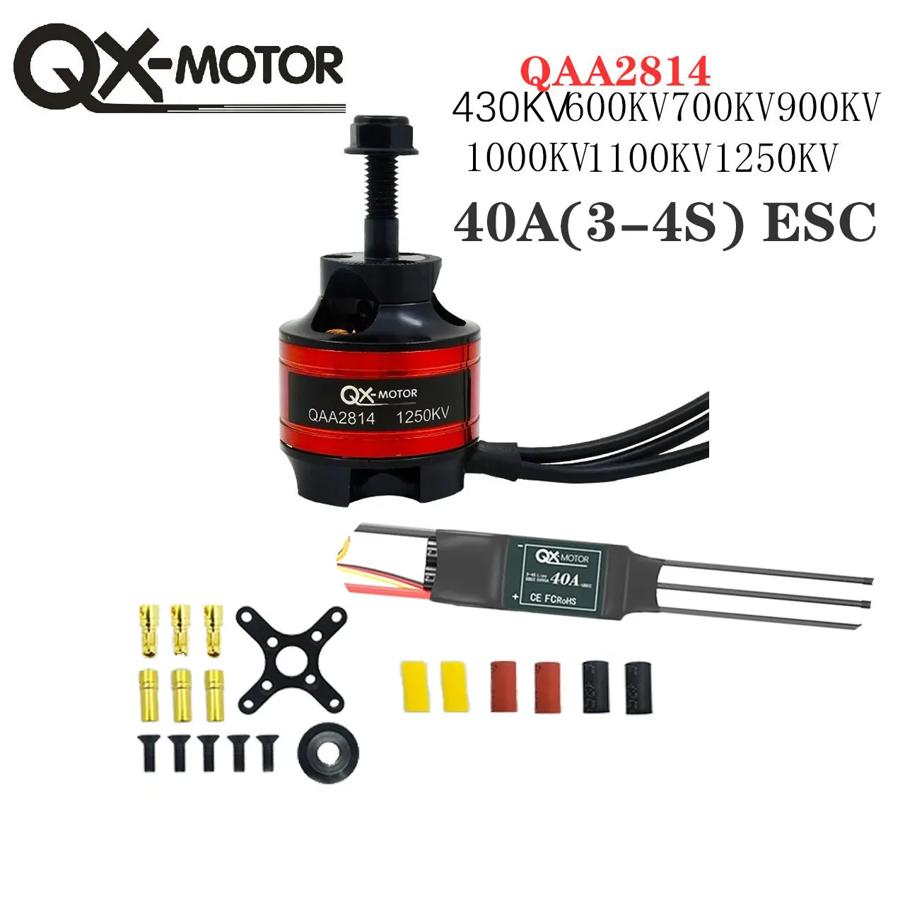 QX-MOTOR QAA2814-  700KV 900KV 1000KV Brushless Motor CW CCW With 40A  3-4s ESC For Remote Control Toy Parts