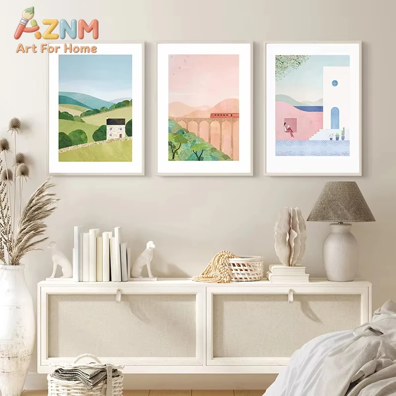 1PC Minimalist Retro Style Natural Landscape Yosemite Tourism Art Poster Canvas Prints Mural Painting Living Room Home Decor