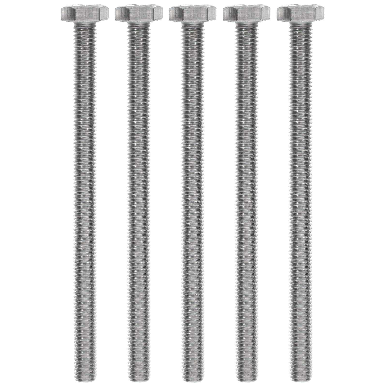 

5pcs Hex Bolts Stainless Steel Fully Threaded Metric Machine Screws For Automotive Furniture Construction Diy Mounting Fasteners