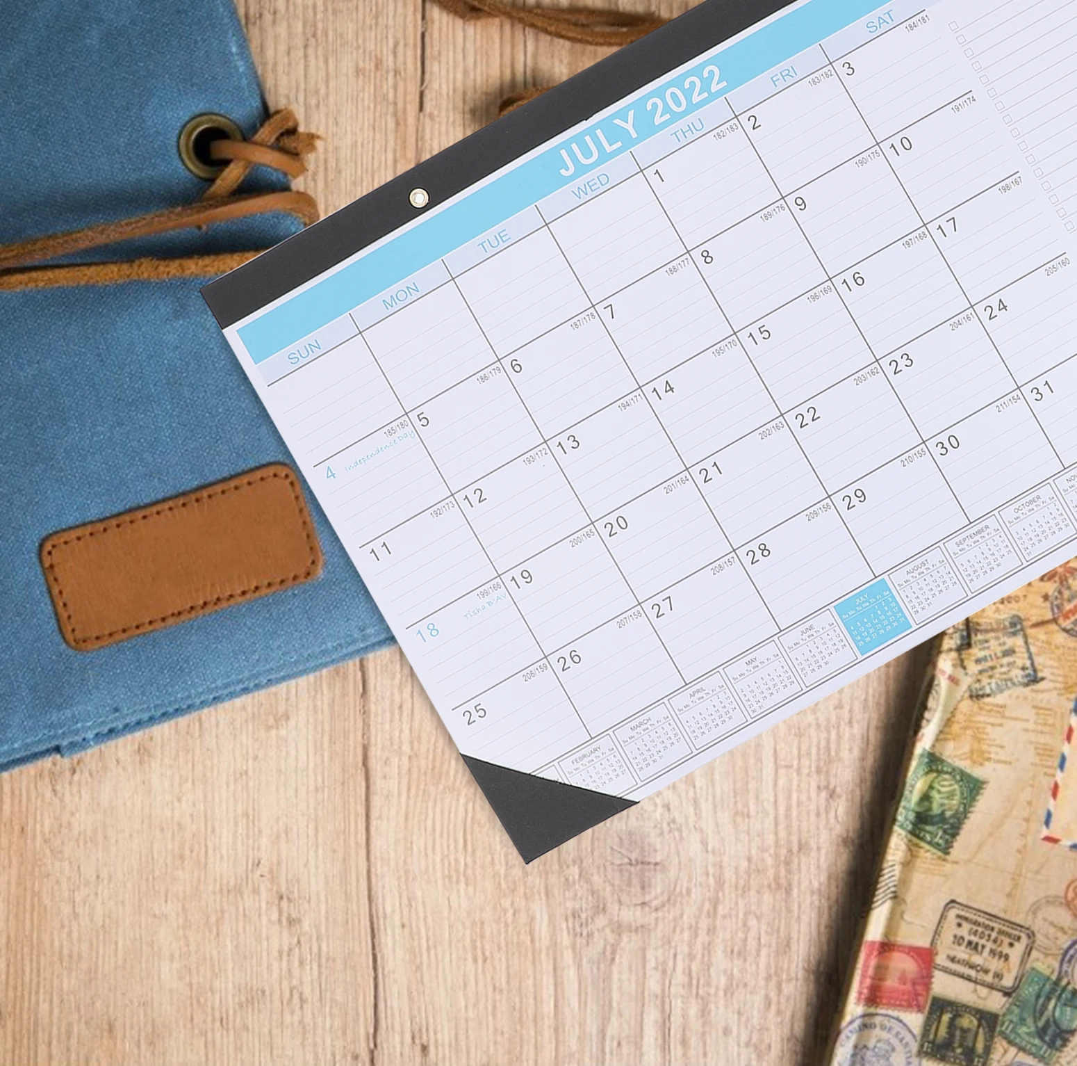 

Wall Calendars 2022 Schedule Note Desk Blue Indoor Hanging Travel Planner Multifunctional Home Use Sturdy Practical
