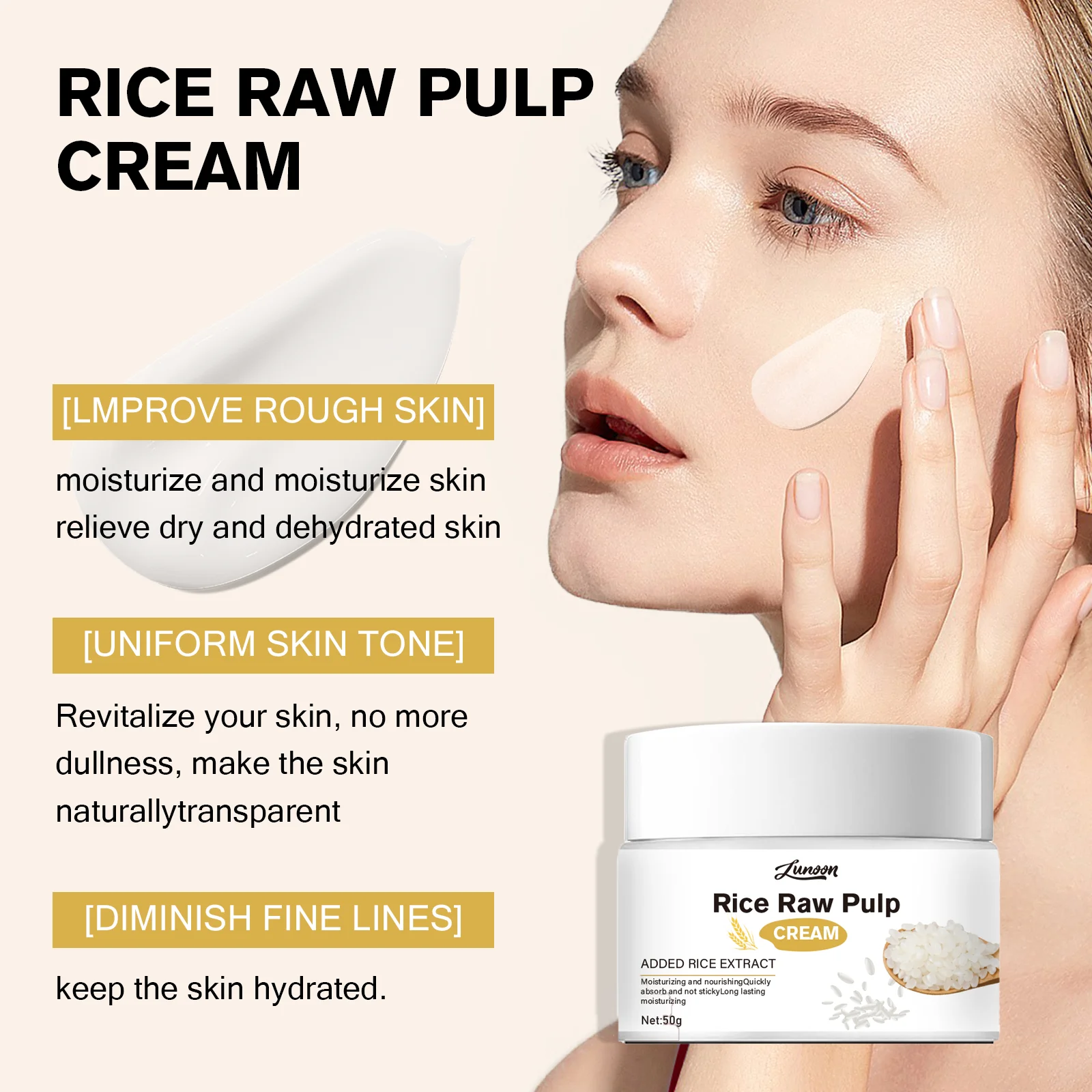 LUNOON Moisturizing Cream Improves rough skin Brightens dull complexion Reduces fine lines Maintains skin hydration Skin Care