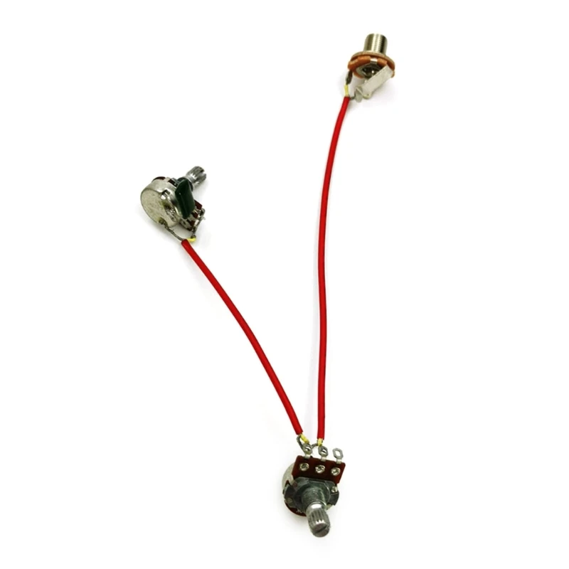 Electric Guitar Wiring Harness Prewired Kits 3 Way Harness 1 Volume 1 Tone 500K Potentiometer 6.35 Jack for Bass Guitars