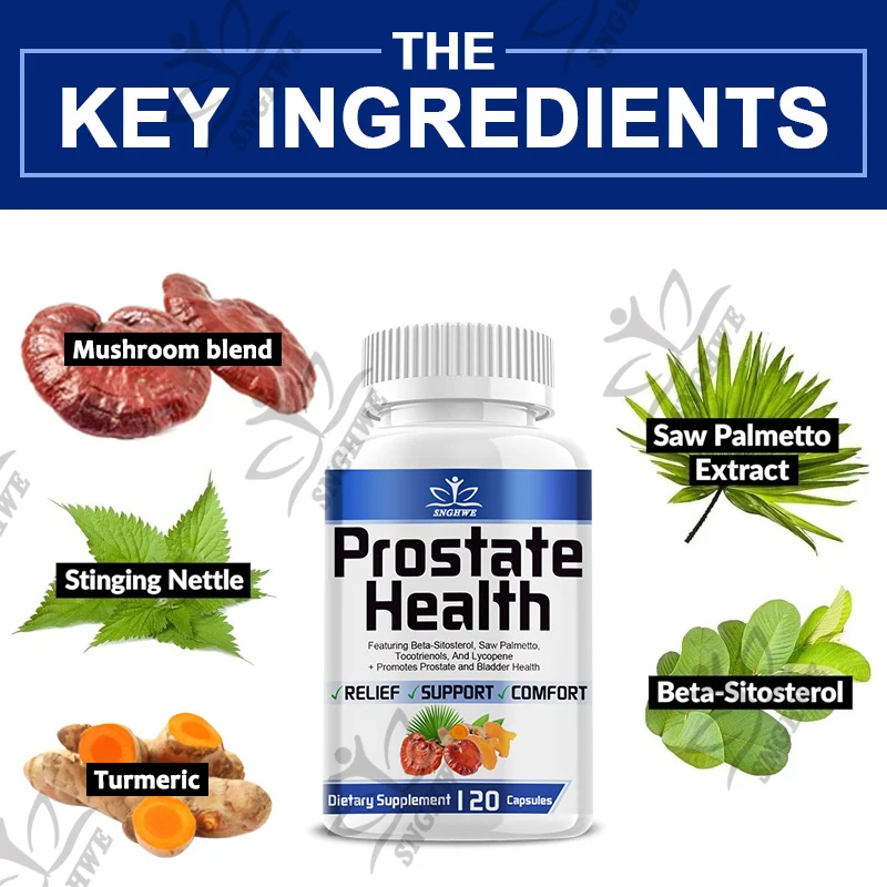 Prostate Health -Saw Palmetto with Zinc & Selenium,Reduce Nighttime Bathroom Visits,Relieve Bladder & Urinary Tract Problems