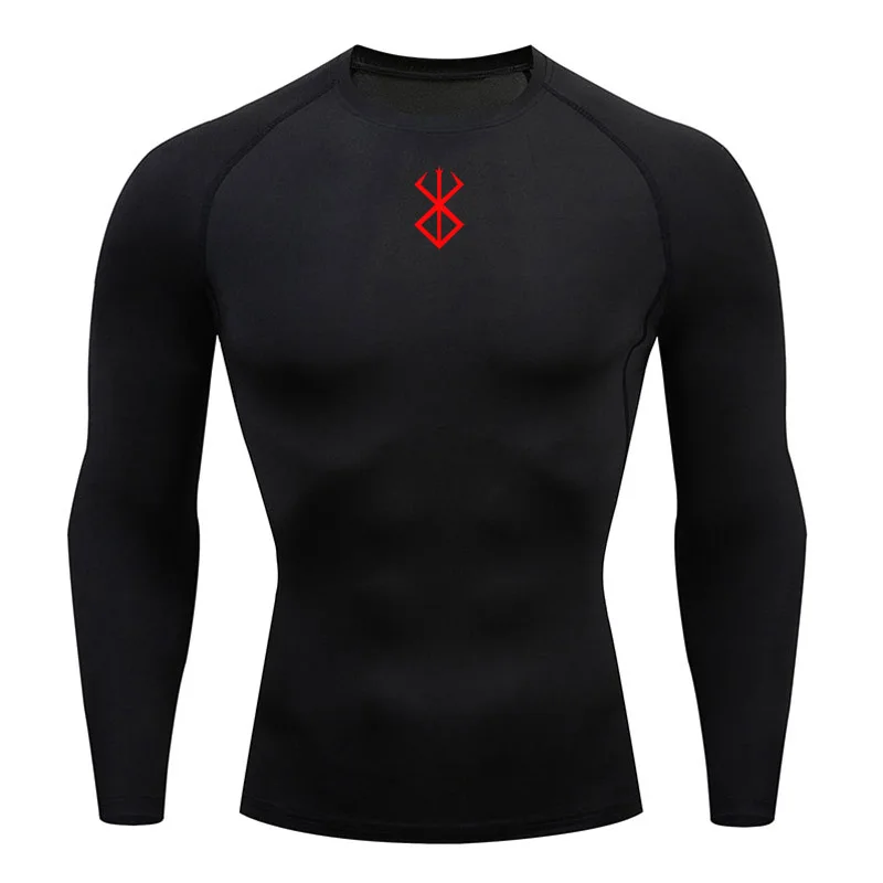 Men's Compression Long Sleeve Shirt Gym T-shirt Sweat Quick Dry Sportswear Rash guard Male Muscle Shirt Top Running Sports