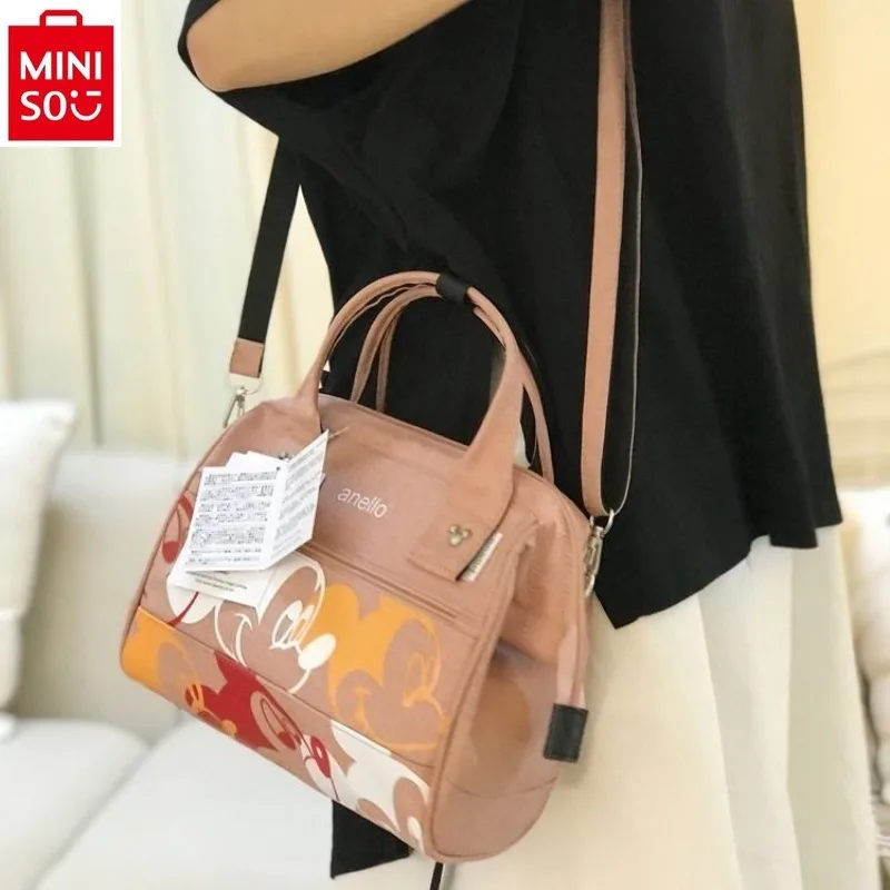 MINISO Disney Cartoon Mickey Mouse Large Capacity Casual Multifunctional Fashion Women's Versatile Shoulder Tote Bag