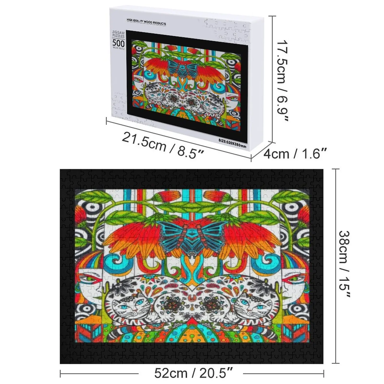 จิ๊กซอว์ภาพแมวแบบคอลลาจ ของขวัญสำหรับเด็ก ปรับแต่งได้ตามต้องการ