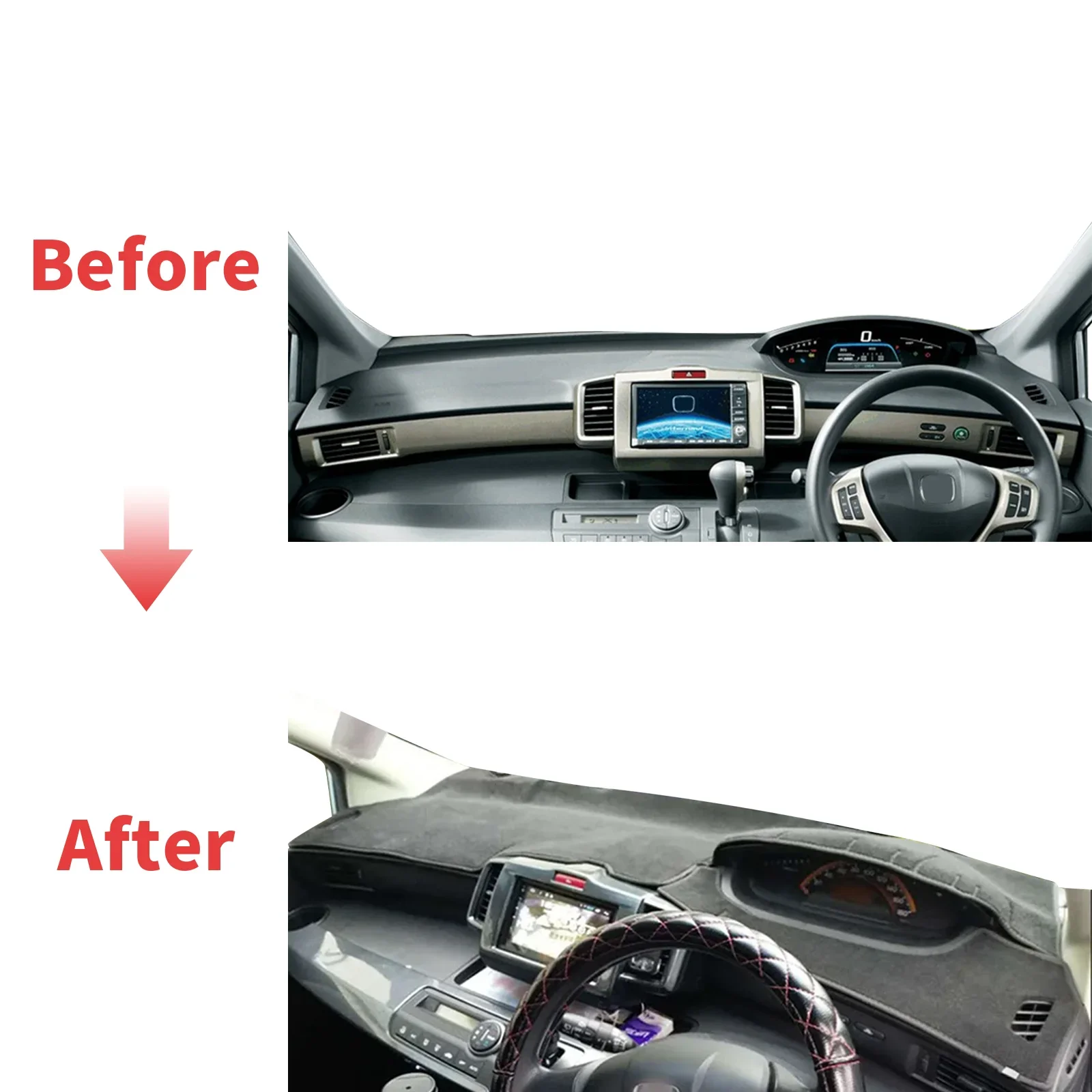 

fit for Honda Freed GB3 GB4 GP3 2008-2015 RHD Car Dashmat Accessories Dashboard Cover Pad DashMat Sunshade Protective Carpet
