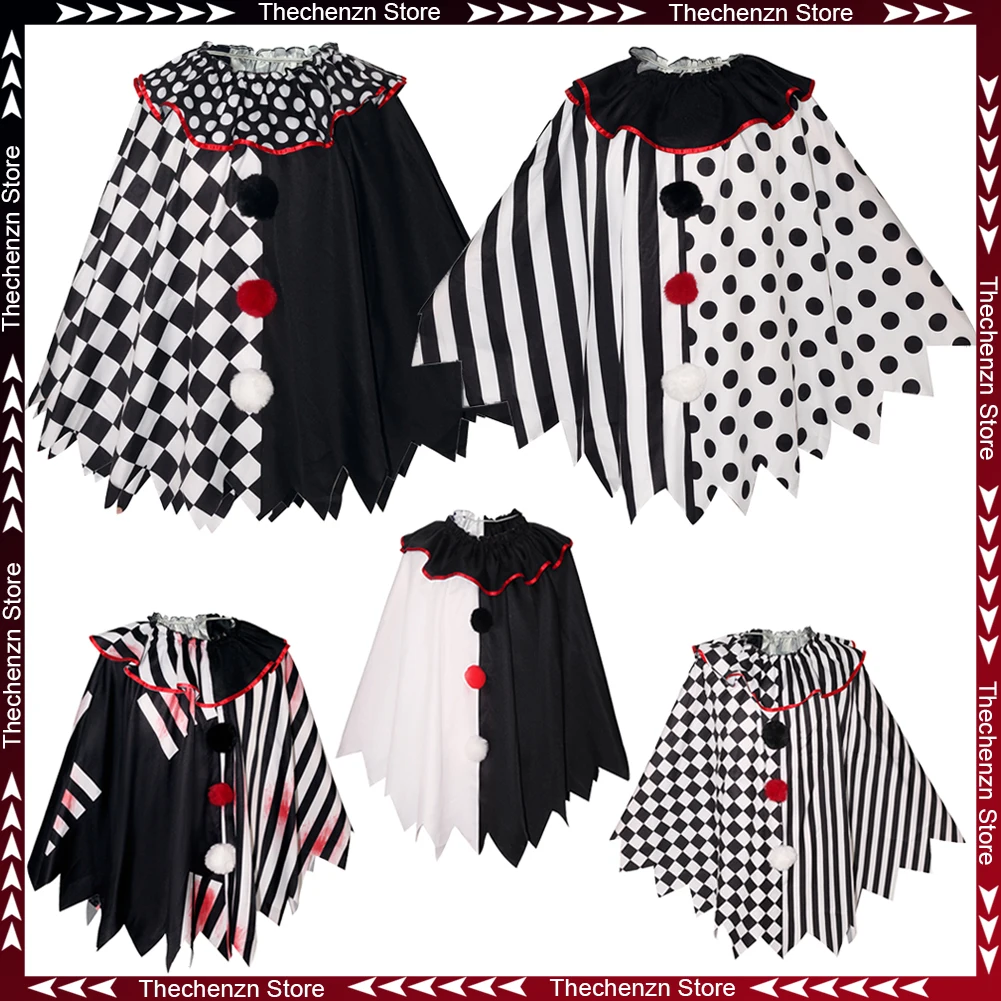 

Fancy Dress Movie Terrifier Art Clown Cosplay For Men Women Cape Coat Shawl Adult Costume Halloween Woman Man Party Outfits