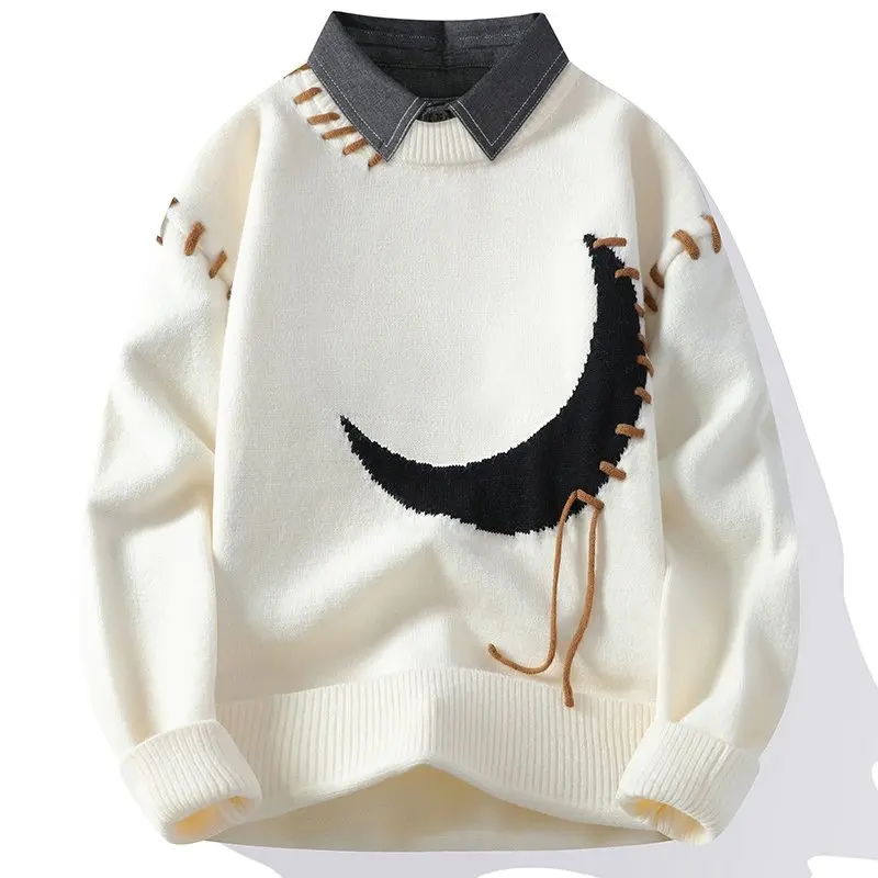 Two Items Sweater, Outdoor Use, Fishing, Fashionable, for Men, Trendy, Versatile, for Sports, for Casual Wear, Knitted Sweater