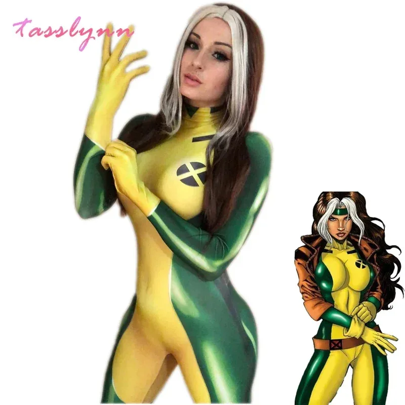 

NewAnna Marie Rogue Cosplay X Men Cosplay Bodysuit 3D Printing Costume Adult Kids Zentai Suit Halloween Party Costume Women Girl