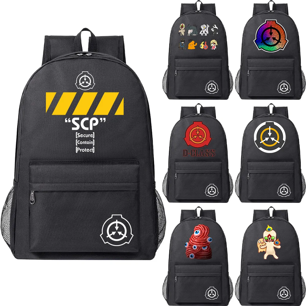 

2022 new SCP Foundation Black Boy girl school bag high quality teen Kids Backpack Kids Schoolbag for elementary school students