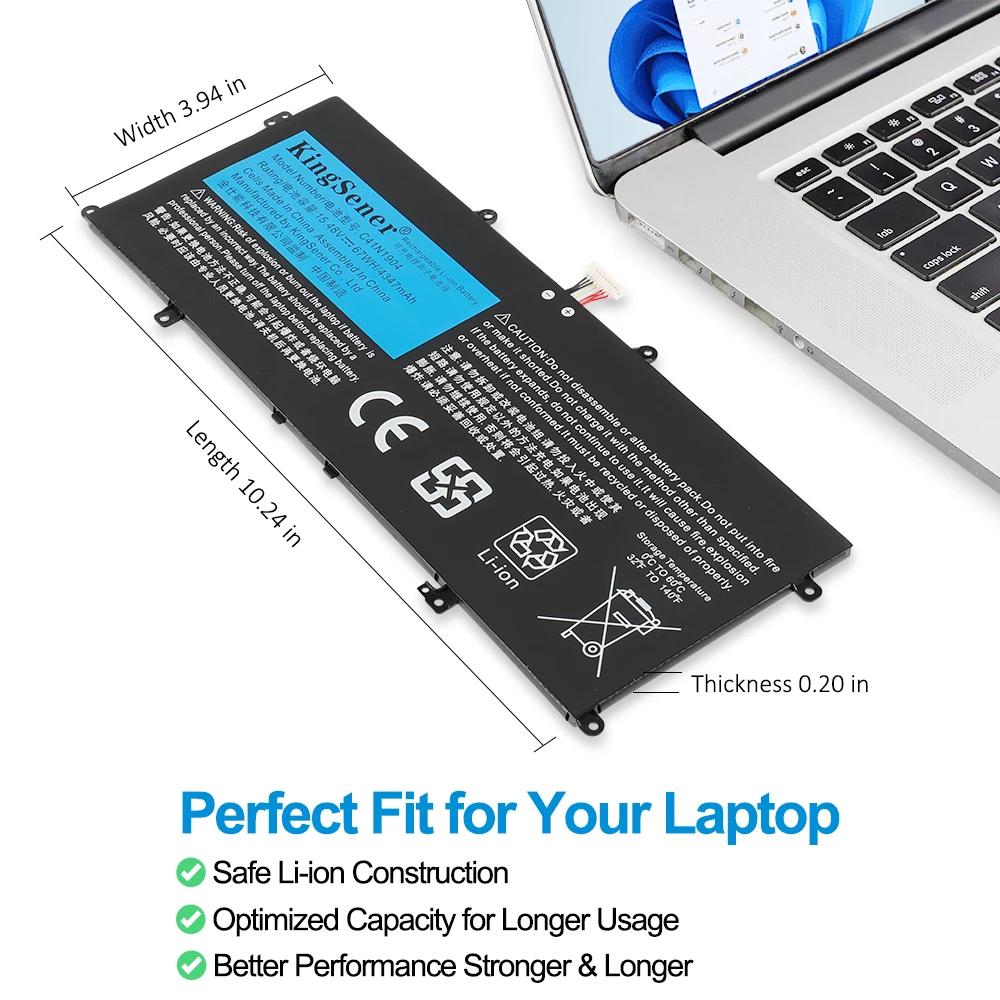 KingSener C41N1904 C41N1904-1 แบตเตอรี่แล็ปท็อปสําหรับ ASUS ZenBook 14 UX425UA UM425IA UX425EA UX425JA BX325JA UX325EA UX325JA UX363EA