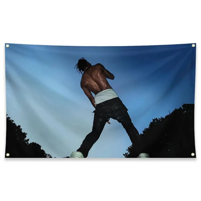 VIKAMA Rap Singer Tapestry, Hip Hop Musician Portrait Wall Hanging, Aesthetic Dorm Esports Room Bar Decor