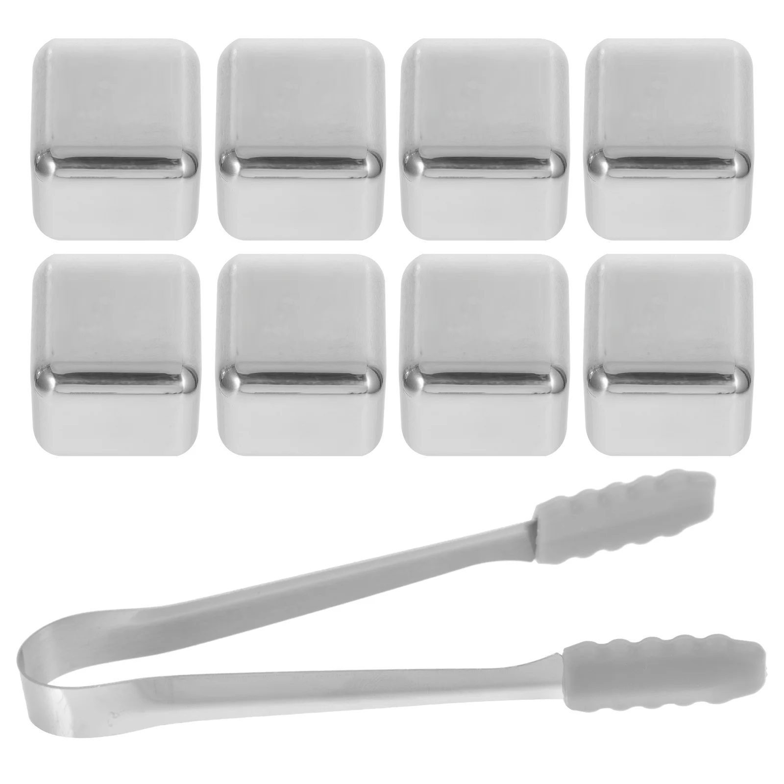 

1Set Stainless Steel Reusable Ice Cubes for Whiskey Non-Melting Metal Chilling Stones Cool Gifts Beverage Cooler