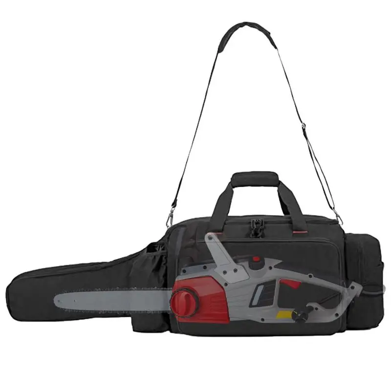 

Black Chainsaw Carry Case Portable Chainsaw Carry Bag Polyester Carrying Holdall Full Protection Chainsaw Case Chainsaw Bag