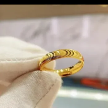 커플용 100% 999 진짜 금 반지, 24k 순금 손가락 반지, 5d 옐로우 골드 반지, 웨딩 쥬얼리