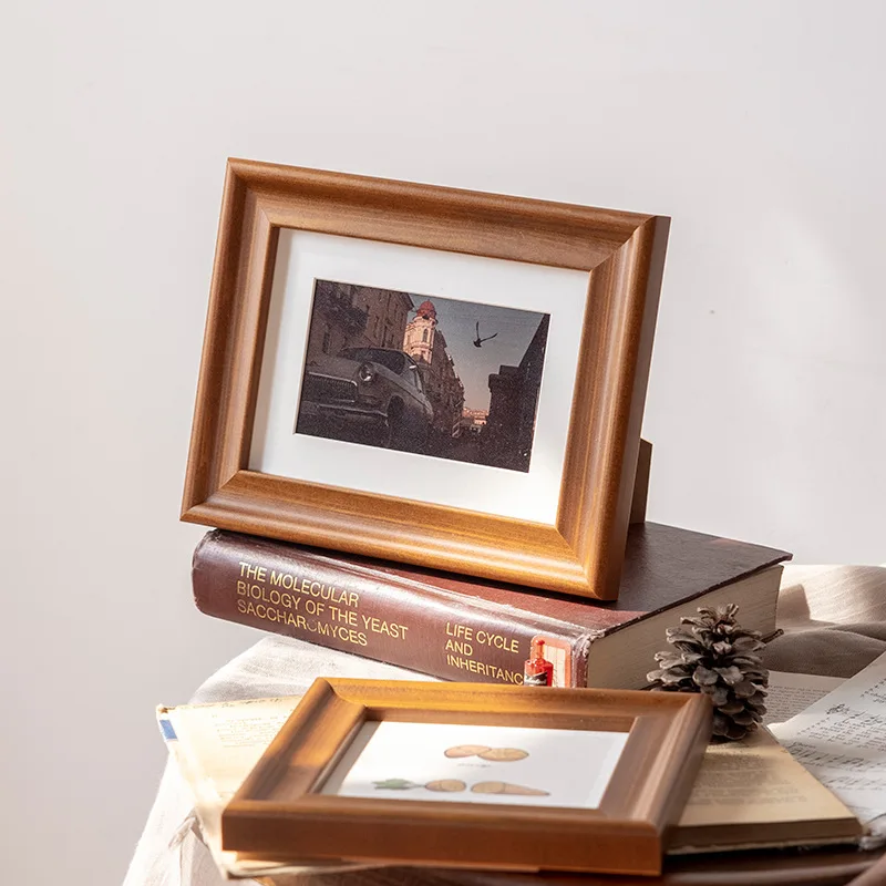 1pc Photo Frame Wooden  Frame 7 Inch Desktop Display Photo Printing Tabletop Stand Vertical Ornament Gift Home Decor Frame