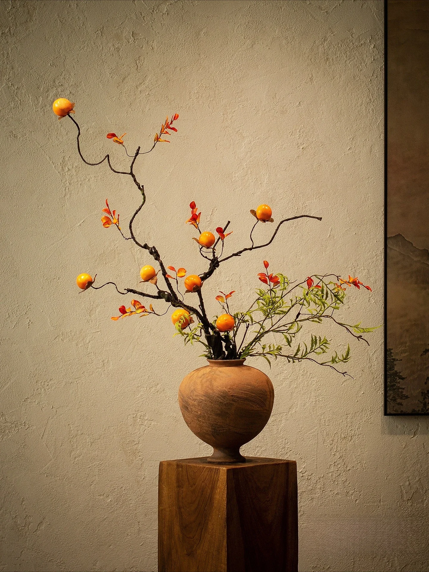 New Chinese-style wabi-sabi wind ceramic vase dead branch zen pottery B & B hotel retro entrance decoration