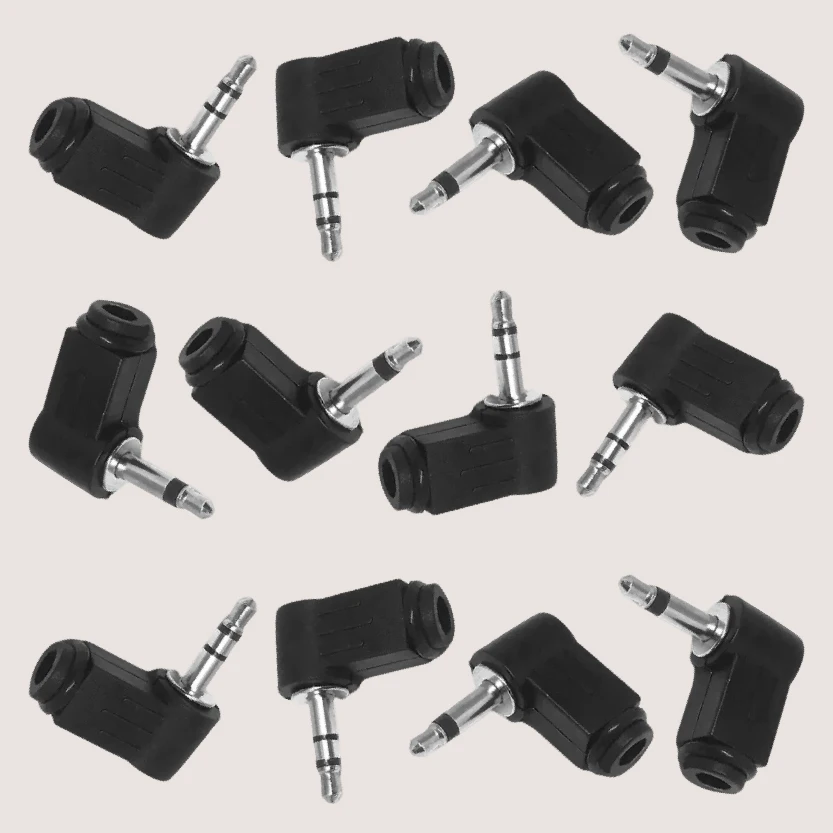 3.5mm 2 Pole Mono 3 Pole Stereo Right Angle Plug Jacks for Audio Cables