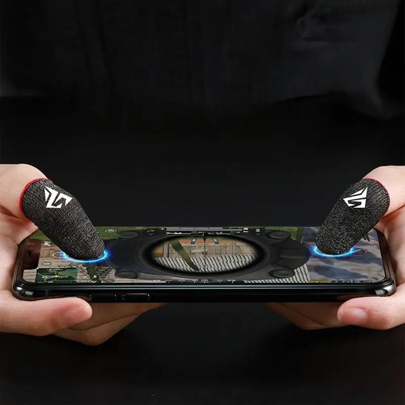 2PCSFinger Sleeve Game Controller Sweatproof Gloves Breathable Fingertips For Mobile Games Touch Screen Finger Covers