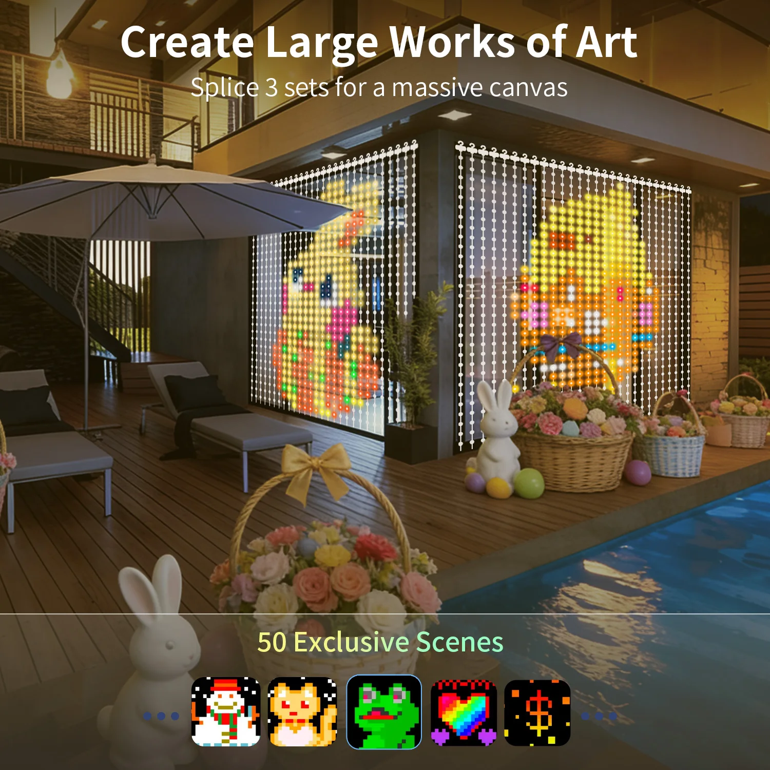 

Умная световая гирлянда для штор, 400 светодиодов, синхронизация с музыкой, текстом и изображениями (DIY), теплый подарок, украшение для дома и свадьбы.