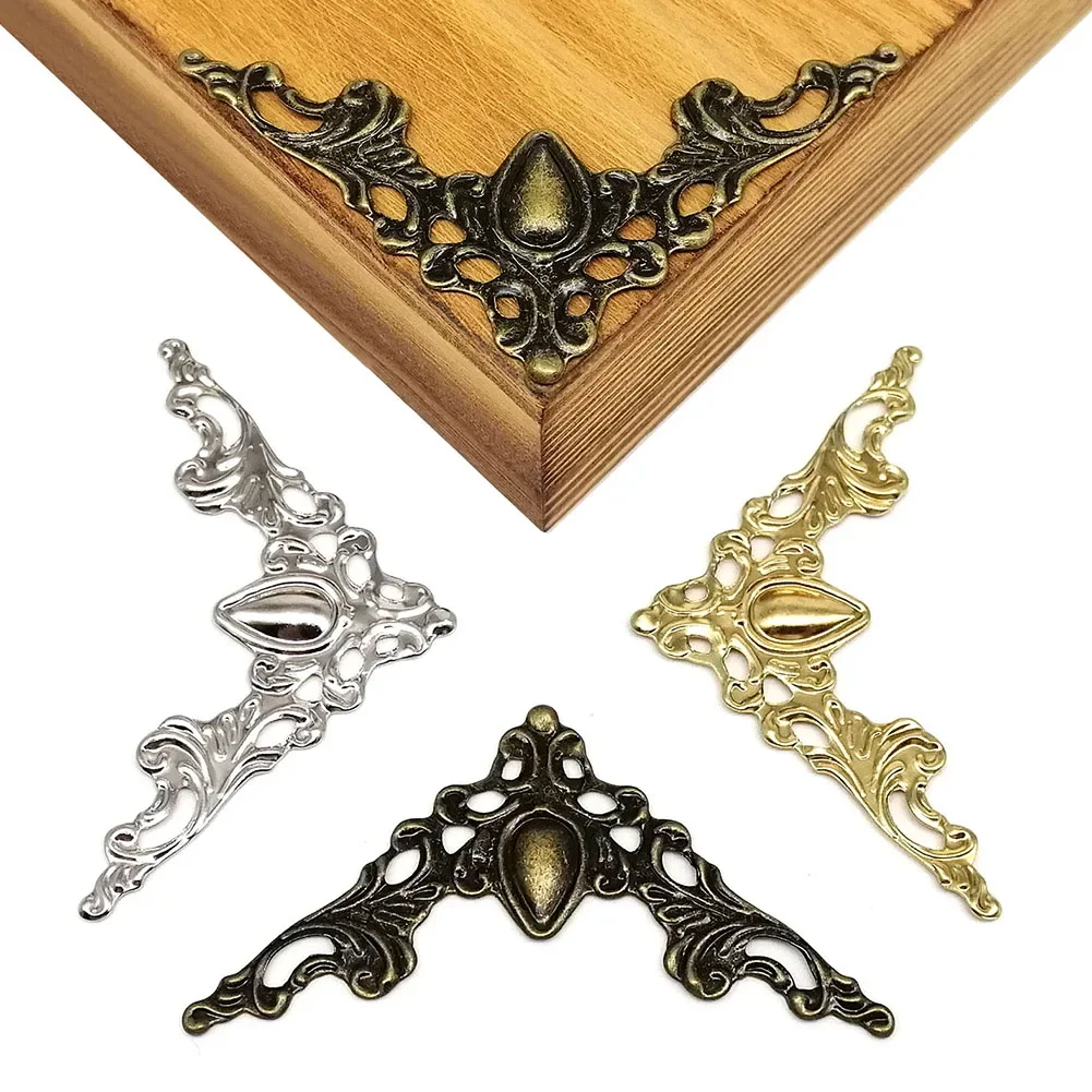 

24X Metal Decorative Corner Edge Protectors For Books Photo Frames Jewelry Boxes Metal Decorative Corner Covers Edge Protectors