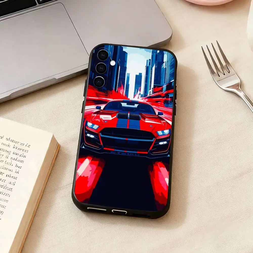 Drift Sports Car Male Mens Phone Case For Samsung Galaxy A73,A72,A71,A70,A53,A52,A51,Soft Silicone Black Cover