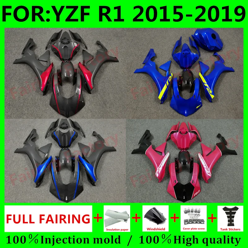 NEW ABS Motorcycle full Injection mold Fairing Kit fit For YZF R1 2015 2016 2017 2018 2019 YFZ-R1 Bodywork Whole Fairings kits