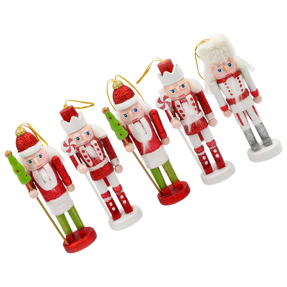

5Pcs Nutcracker Pendants Xmas Tree Decor Hanging Christmas Nutcrackers Gifts Wood Xmas Nutcrackers Christmas Gifts