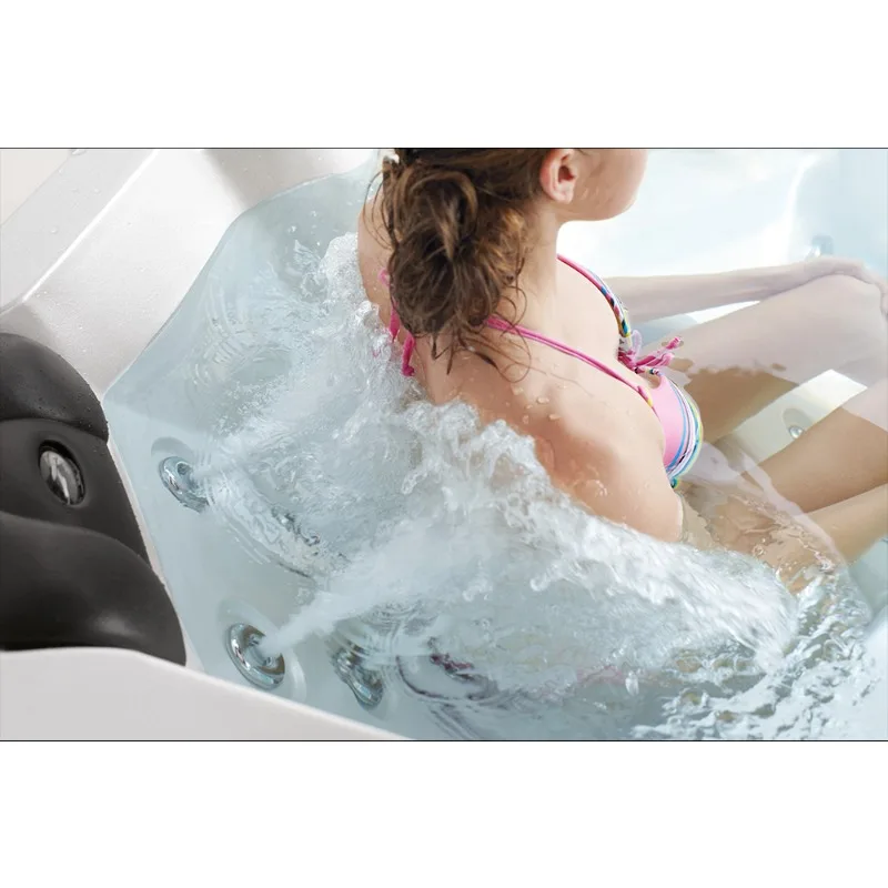 2026 Hot Sale FL Customized Outdoor 4-Person Whirlpool Spa Pool Balboa Plug-and-Play Acrylic PVC Massage Hot Tub for Home Use