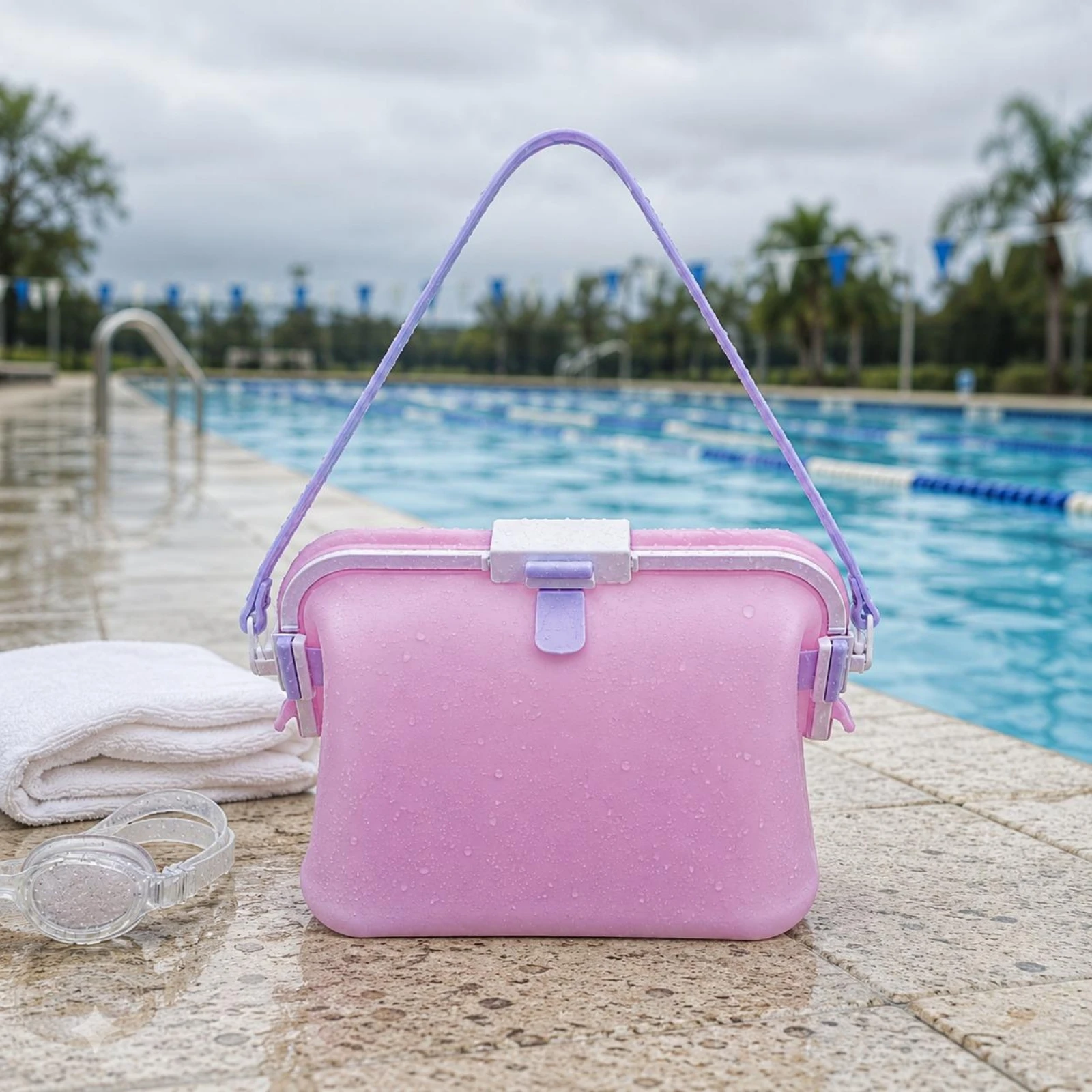 Large Silicone Shoulder Bag Water Resistant Lightweight Handbag Sandproof Storage Bag For Beach Swimming Outdoor Travel
