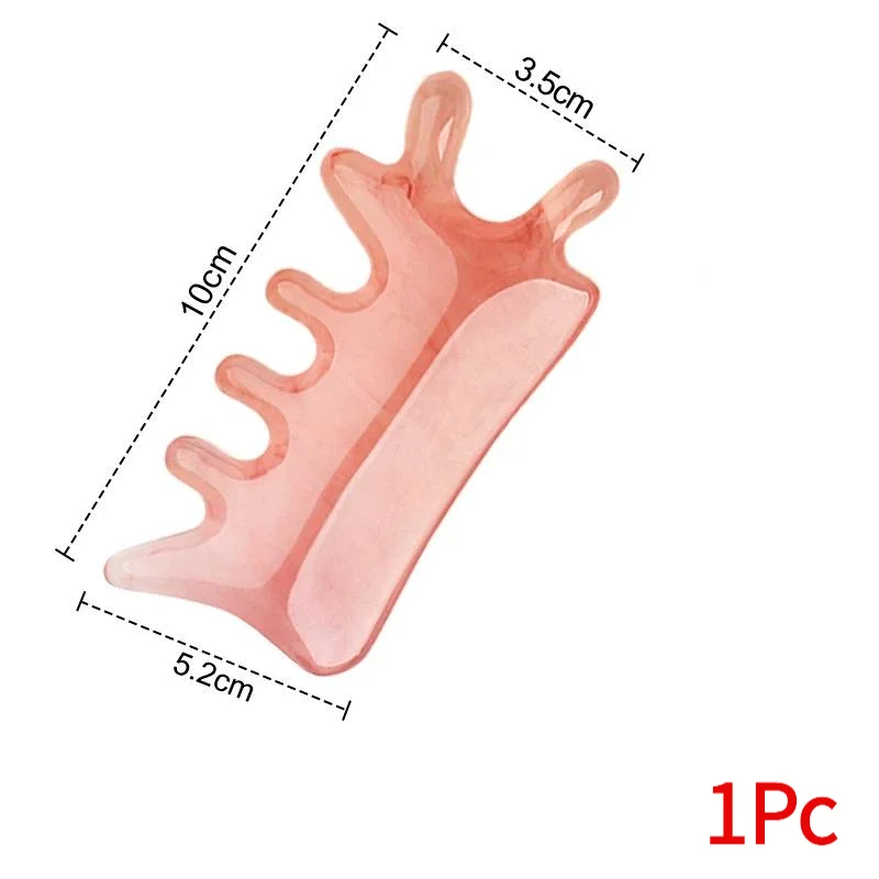 1PC 4 In 1 Head Massage Comb Meridian Scalp Resin Scalp Massage Comb Head Unblocking Face Nose Massager Guasha Tools.