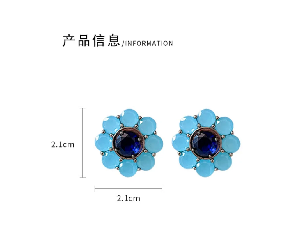 Bilincolor Zircon Flower Earrings  for Women