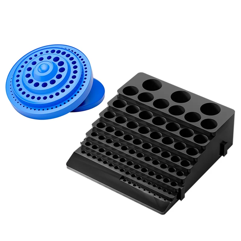 

ABRB-85 Hole Tool Bit Holder Storage Box, Mandrel Drill Bench Tool Holes Screwdriver Bit Holder Drill Head Storage Case,Black